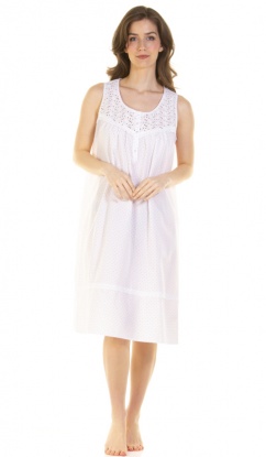 La Marquise Cornwall Polycotton Sleeveless Nightdress